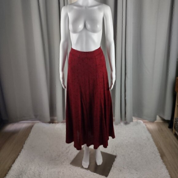 SK & Company Womens Red And Black Pattern Elastic Waist Pull On Maxi Skirt Sz 2X - Picture 1 of 10